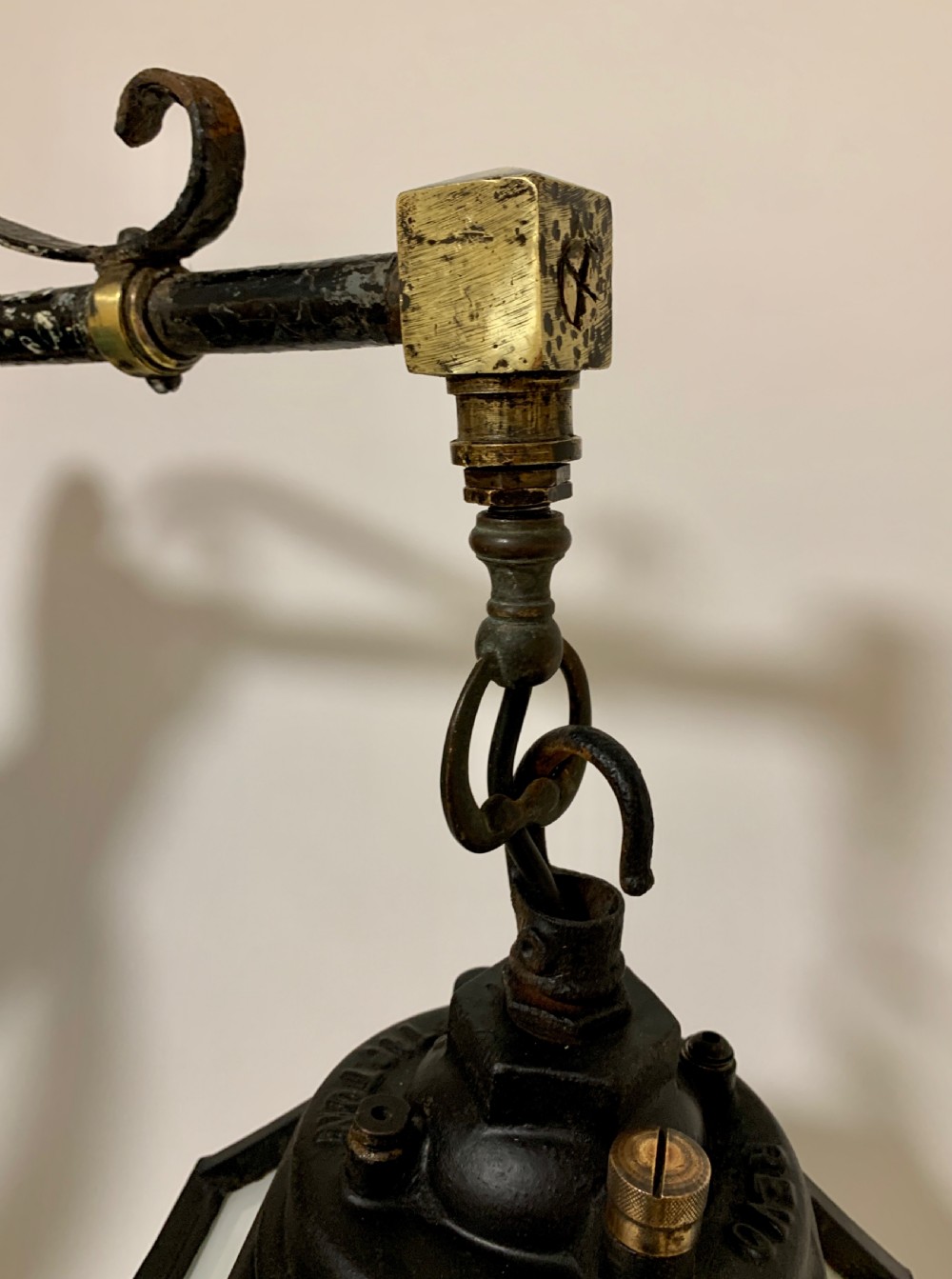 Antique REVO Tipton Hanging Lantern on Bracket View VI