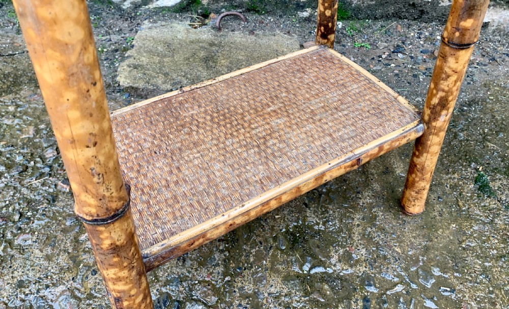 Antique Victorian Bamboo and Rattan Occasional Side Table View VIII