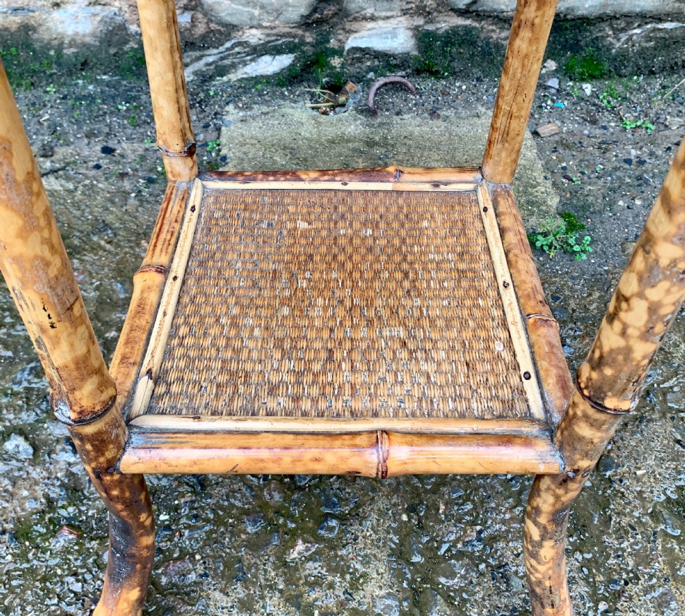 Antique Victorian Octagonal Bamboo Rattan Table View VII
