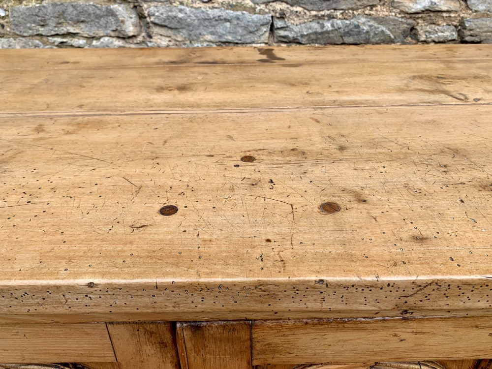 Large Antique Victorian Pine and Sycamore Dresser Base View XV