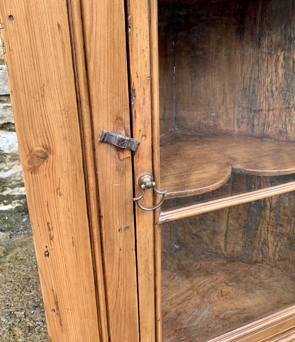 Antique Pine and Elm Hanging Corner Cupboard View IV