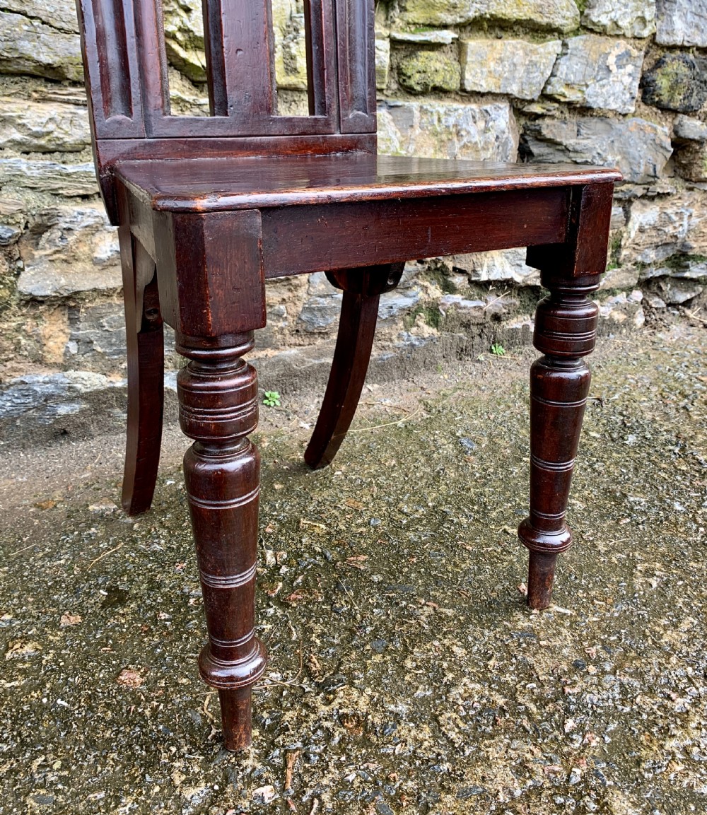 Antique Gothic Oak Hall Chair View III