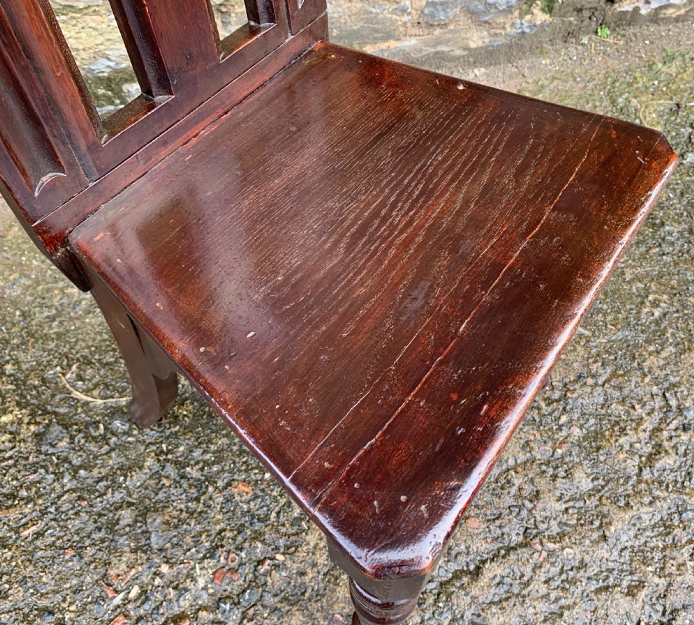 Antique Gothic Oak Hall Chair View X