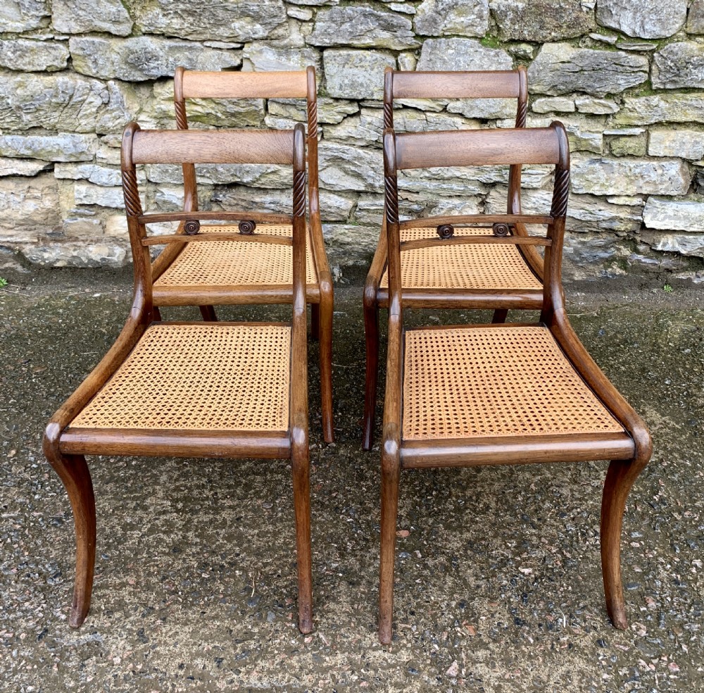 Set of 4 Regency Rosewood Dining Chairs
