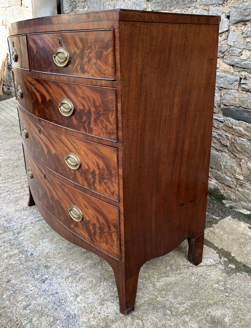 Regency Mahogany Bow Front Chest of Drawers View III