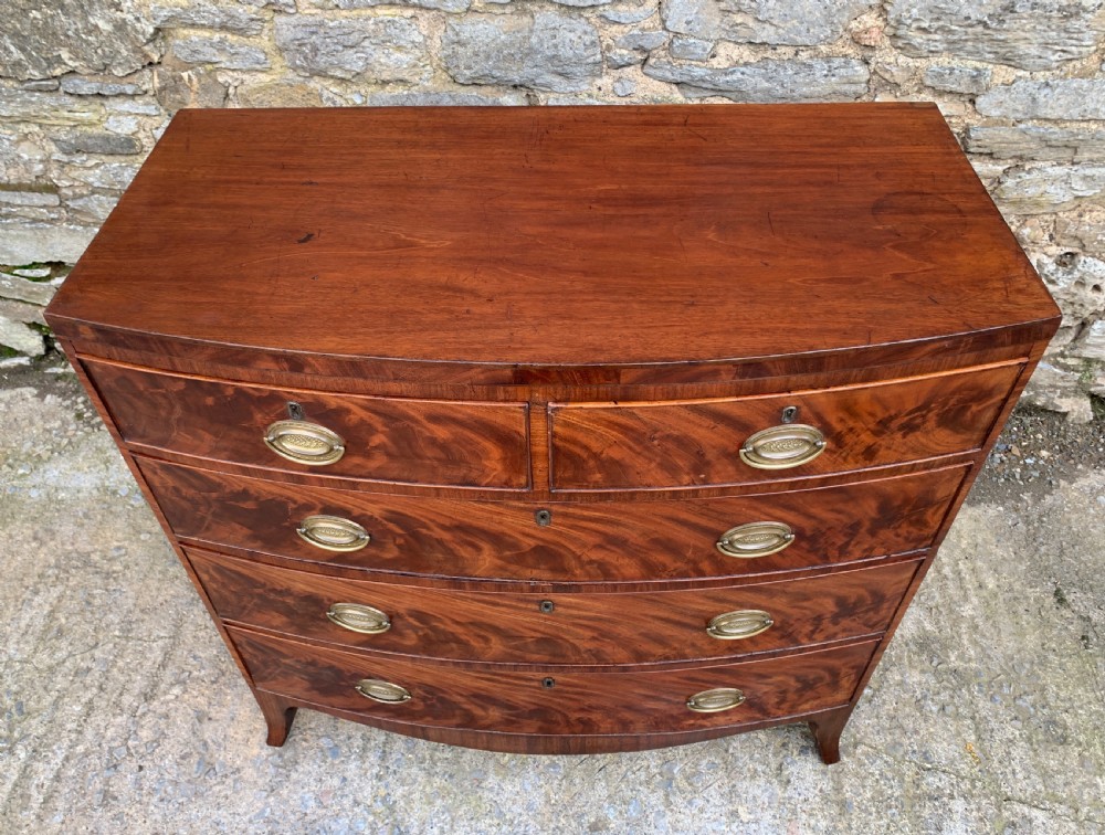 Regency Mahogany Bow Front Chest of Drawers View V