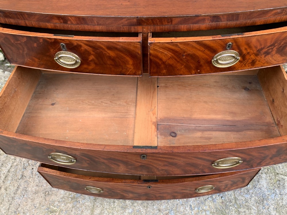 Regency Mahogany Bow Front Chest of Drawers View IX