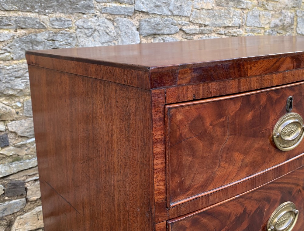 Regency Mahogany Bow Front Chest of Drawers View X