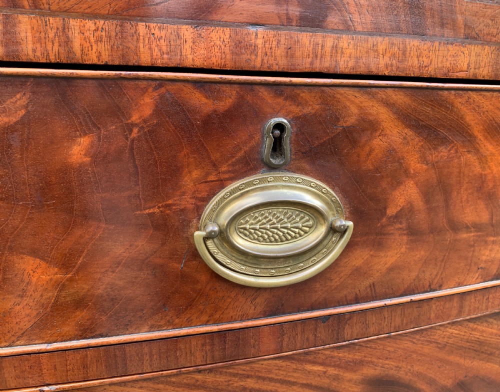 Regency Mahogany Bow Front Chest of Drawers View XI