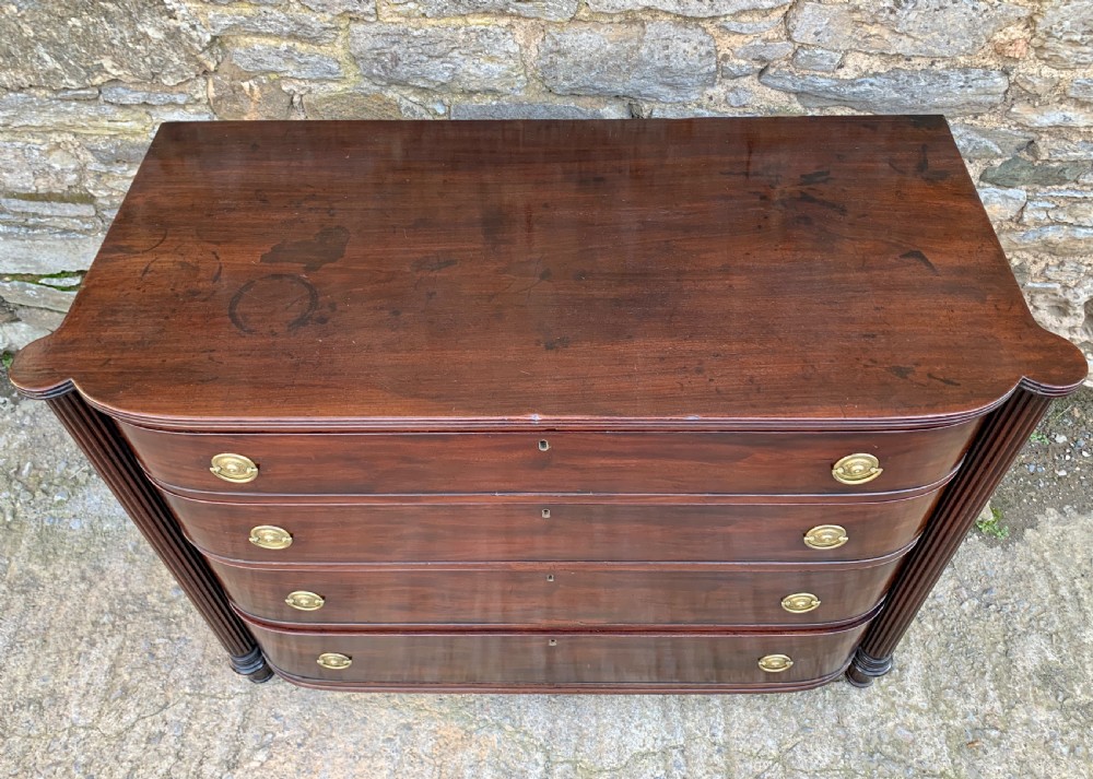 Regency Mahogany Bow Front Chest of Drawers View IV