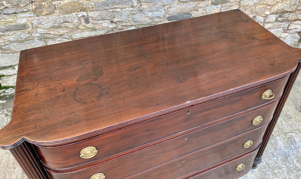 Regency Mahogany Bow Front Chest of Drawers View V