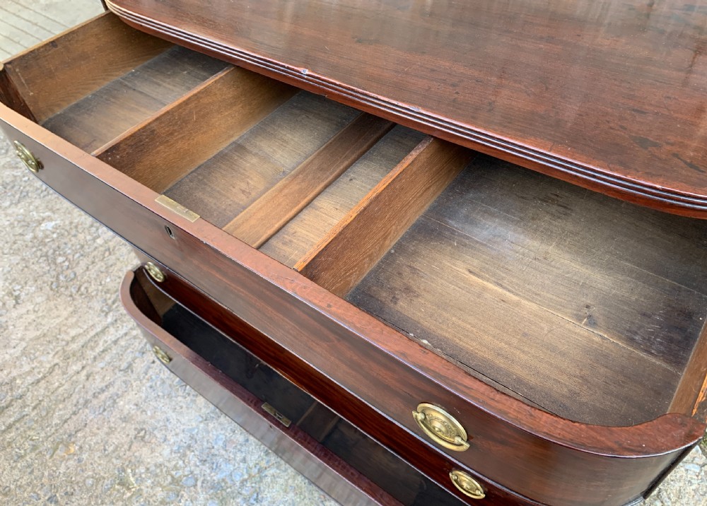 Regency Mahogany Bow Front Chest of Drawers View XIV