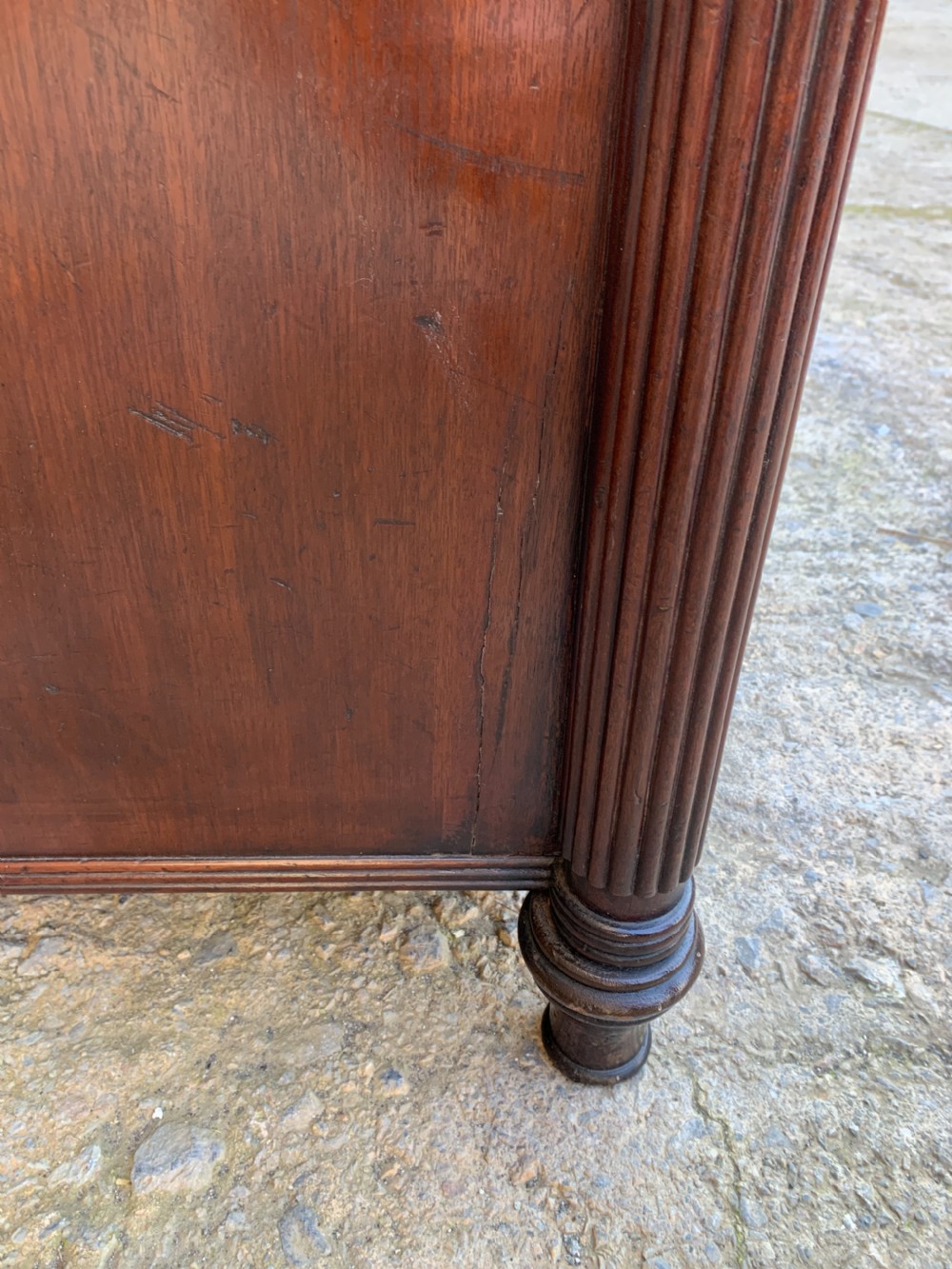 Regency Mahogany Bow Front Chest of Drawers View XV
