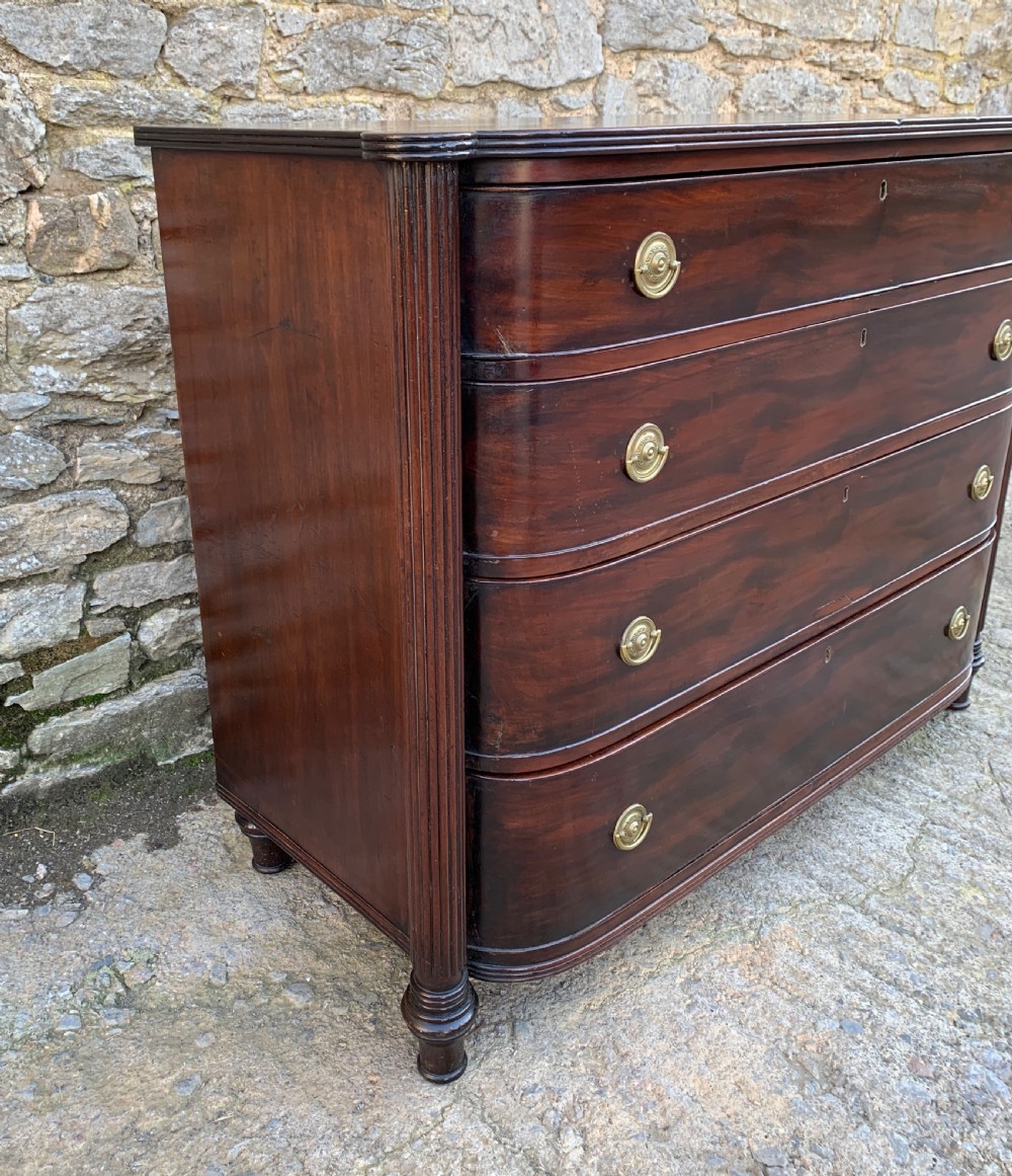 Regency Mahogany Bow Front Chest of Drawers View XVII