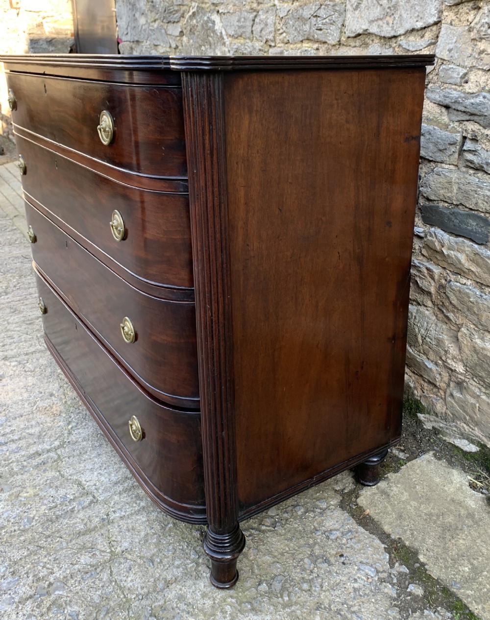 Regency Mahogany Bow Front Chest of Drawers View XVIII