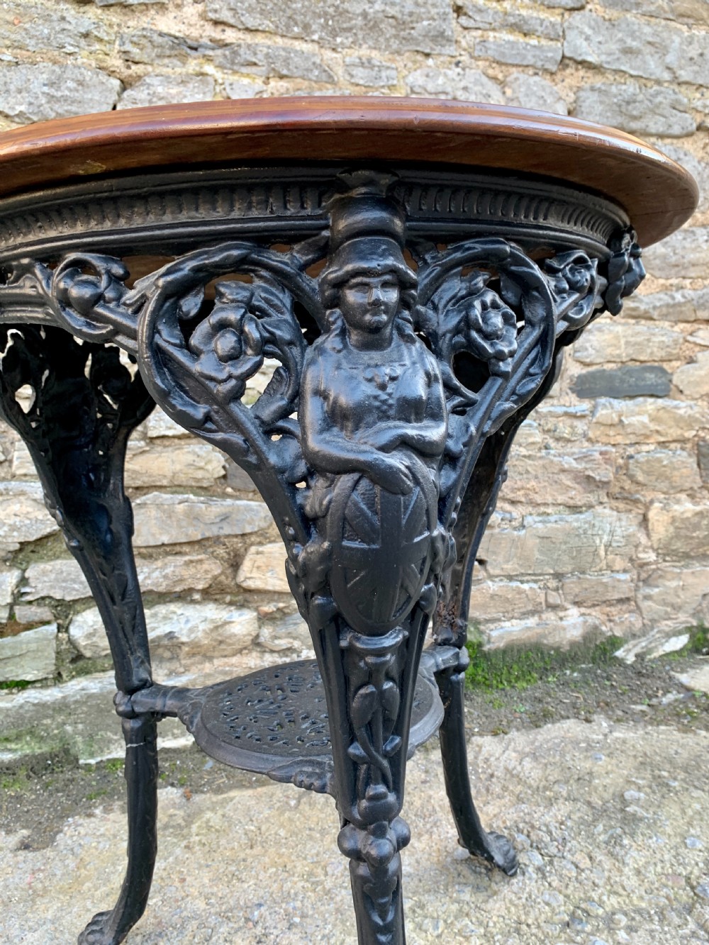 Antique Britannia Cast Iron Pub Table View IV