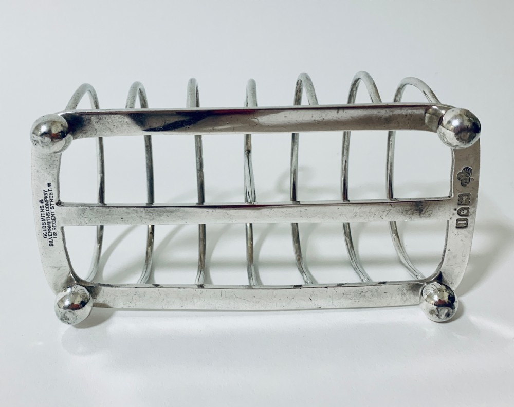 Large Antique Six Division Solid Silver Toast Rack  View VIII