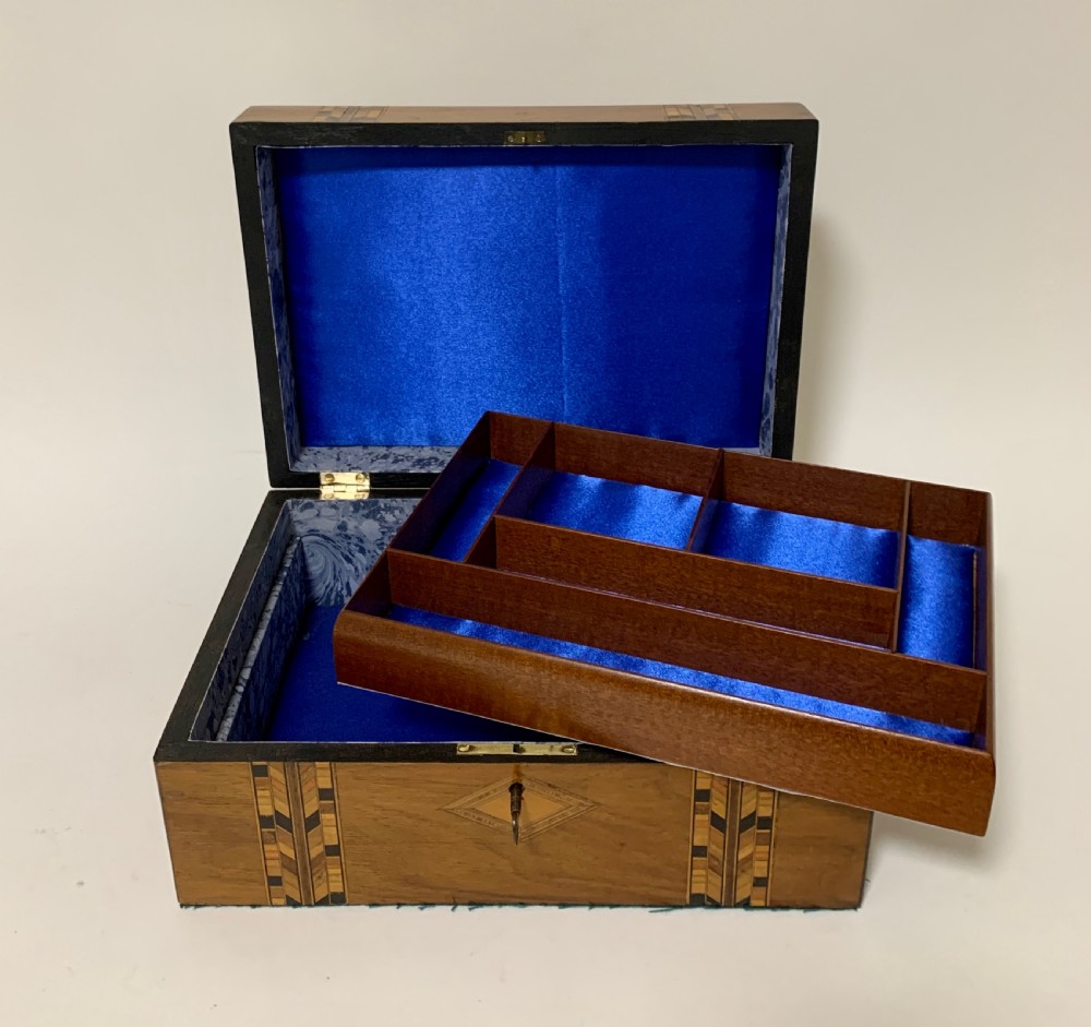 Antique Tunbridge Ware Jewellery Box View VII