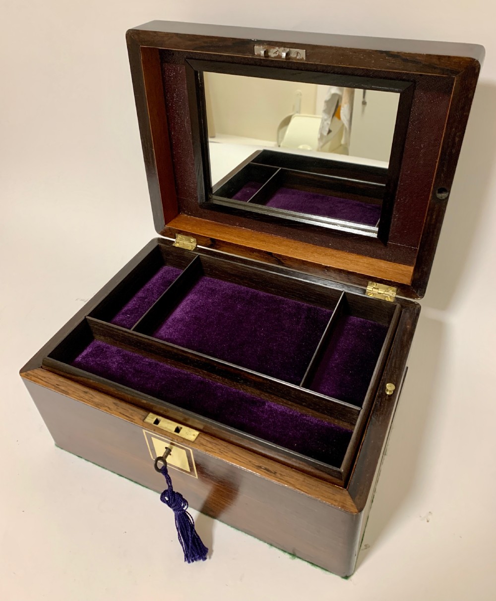 Antique Fitted Rosewood Jewellery Box View VII