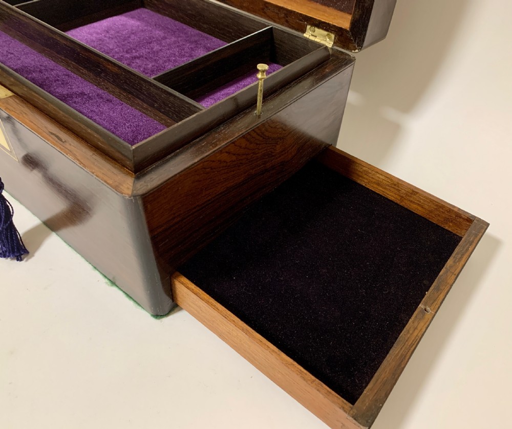 Antique Fitted Rosewood Jewellery Box View IX