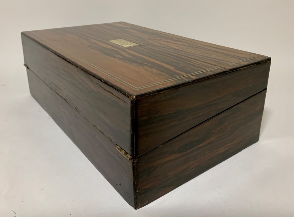 Victorian Coromandel Writing Slope Box View XV