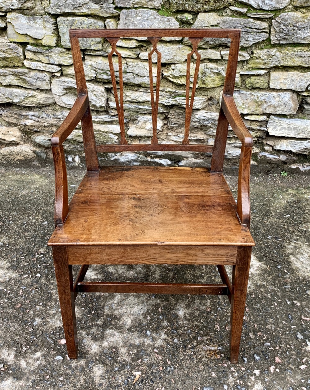 Antique Country Oak Armchair 