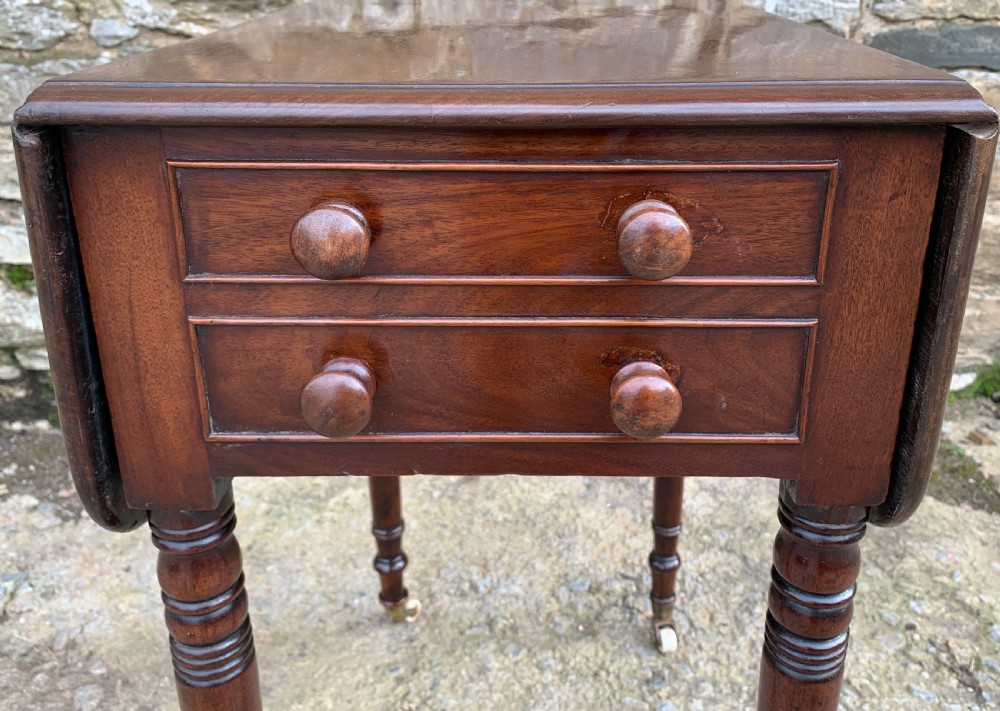 Victorian Mahogany Drop Flap Work Table View VIII