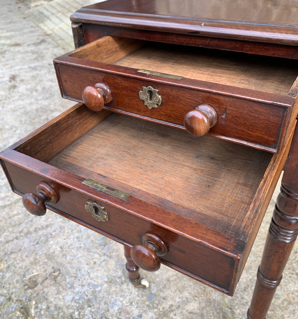 Victorian Mahogany Drop Flap Work Table View XI