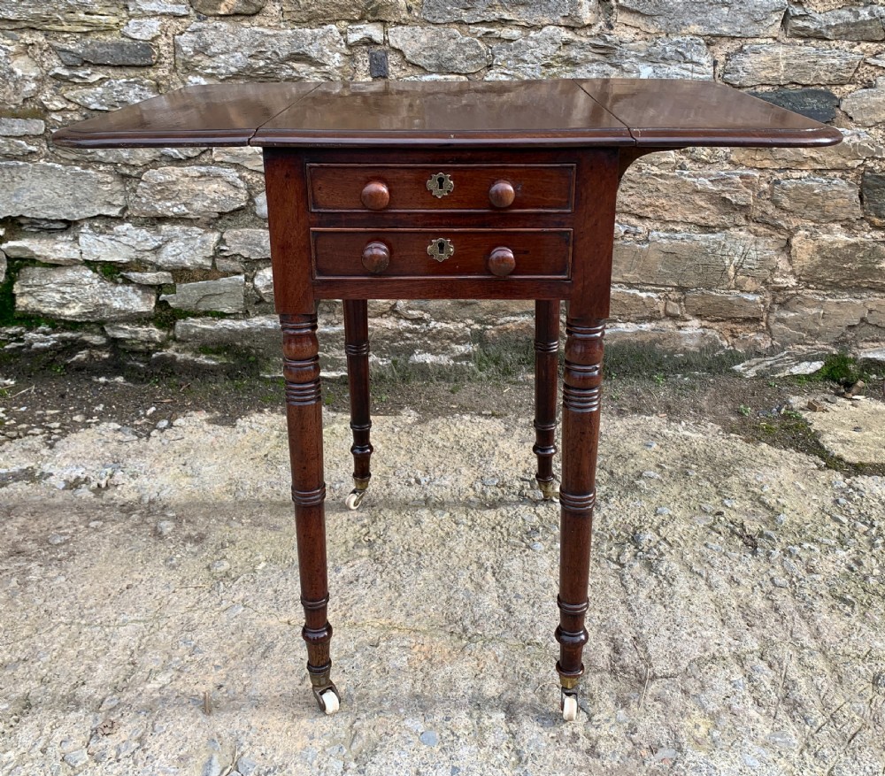 Victorian Mahogany Drop Flap Work Table View XIII