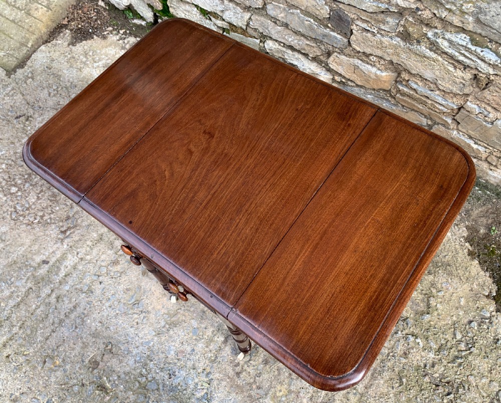 Victorian Mahogany Drop Flap Work Table View XIV