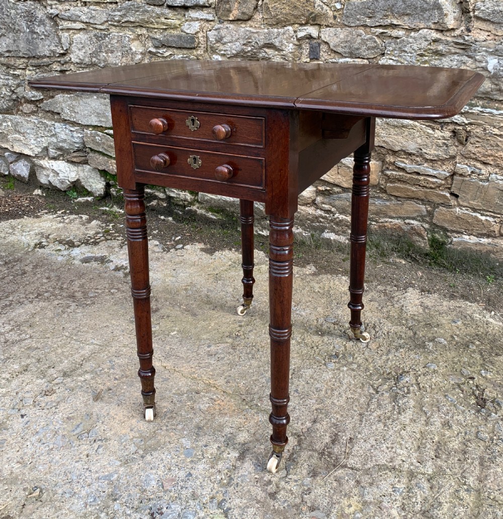 Victorian Mahogany Drop Flap Work Table View XV