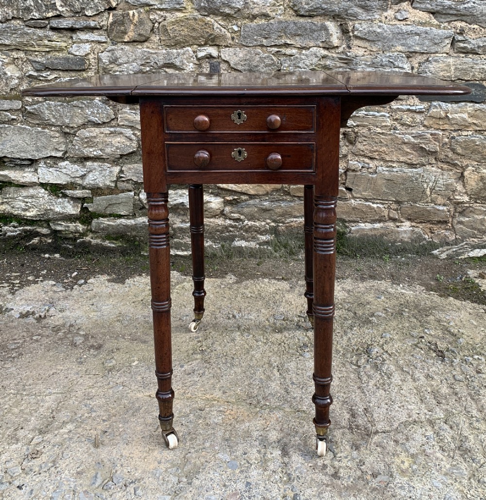 Victorian Mahogany Drop Flap Work Table View XVI