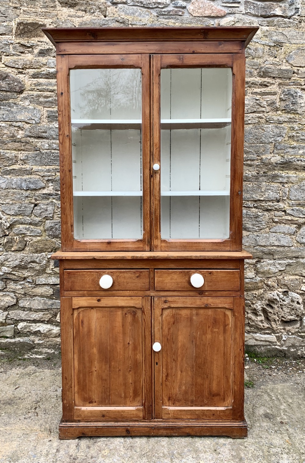 Small Antique Pine Glazed Dresser
