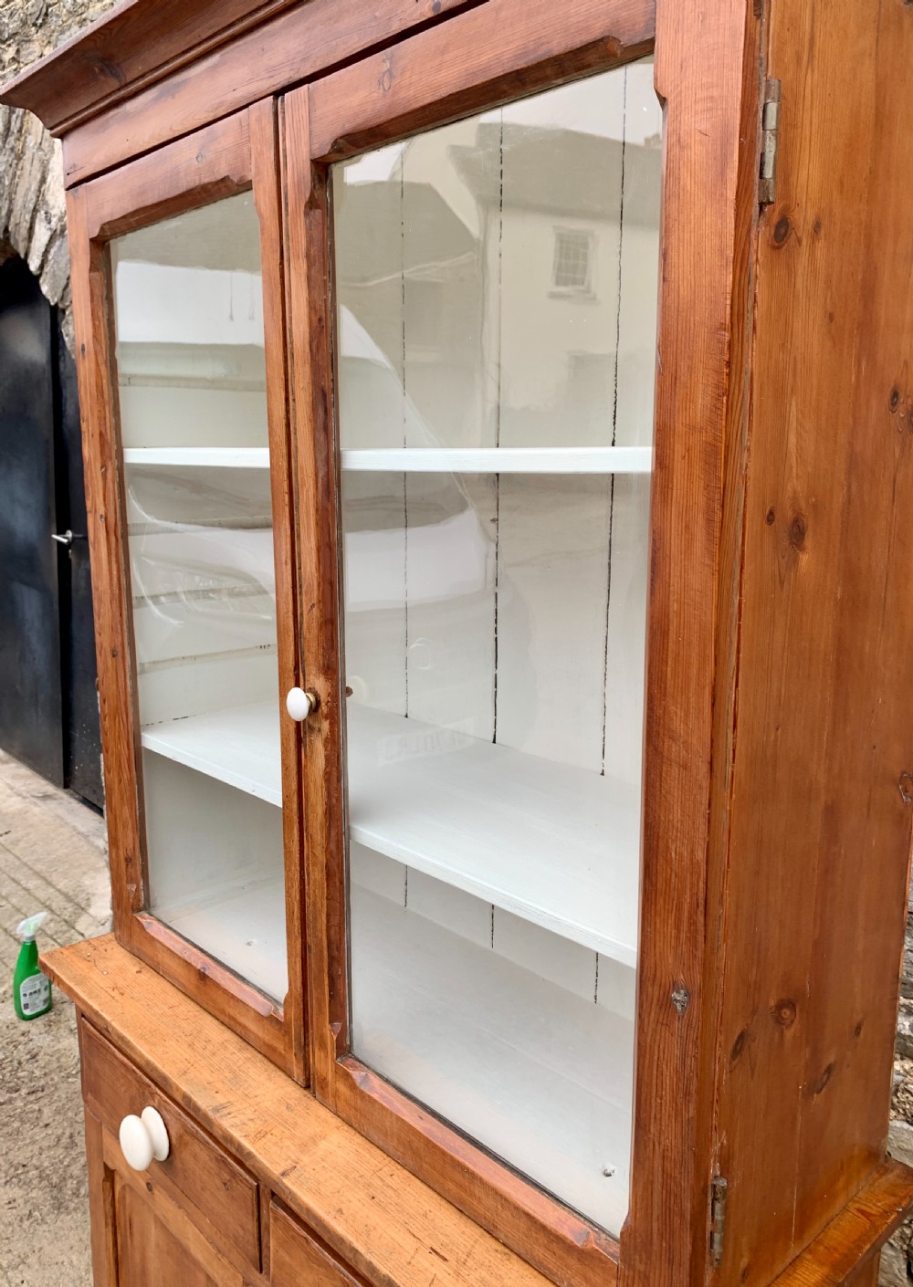 Small Antique Pine Glazed Dresser View X