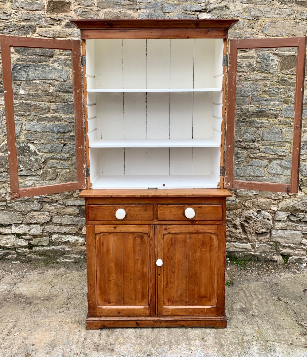 Small Antique Pine Glazed Dresser View XII