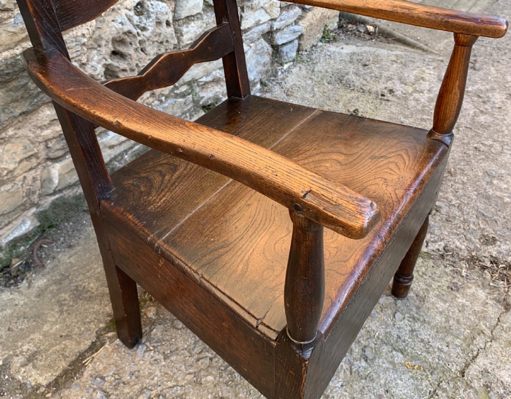 Antique Welsh Oak and Elm Ladderback Chair View III