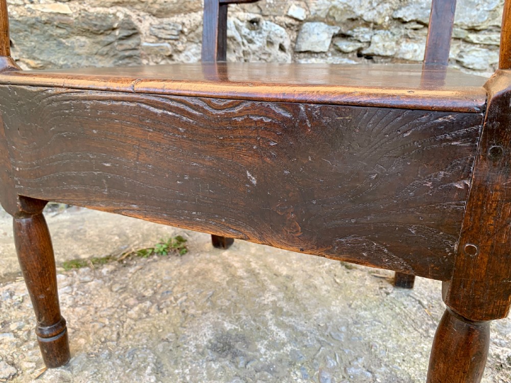 Antique Welsh Oak and Elm Ladderback Chair View VII