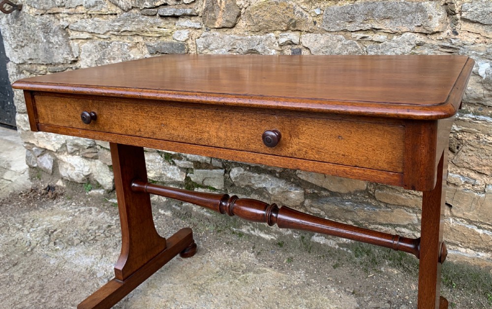 Antique Regency Mahogany Library Table View XI