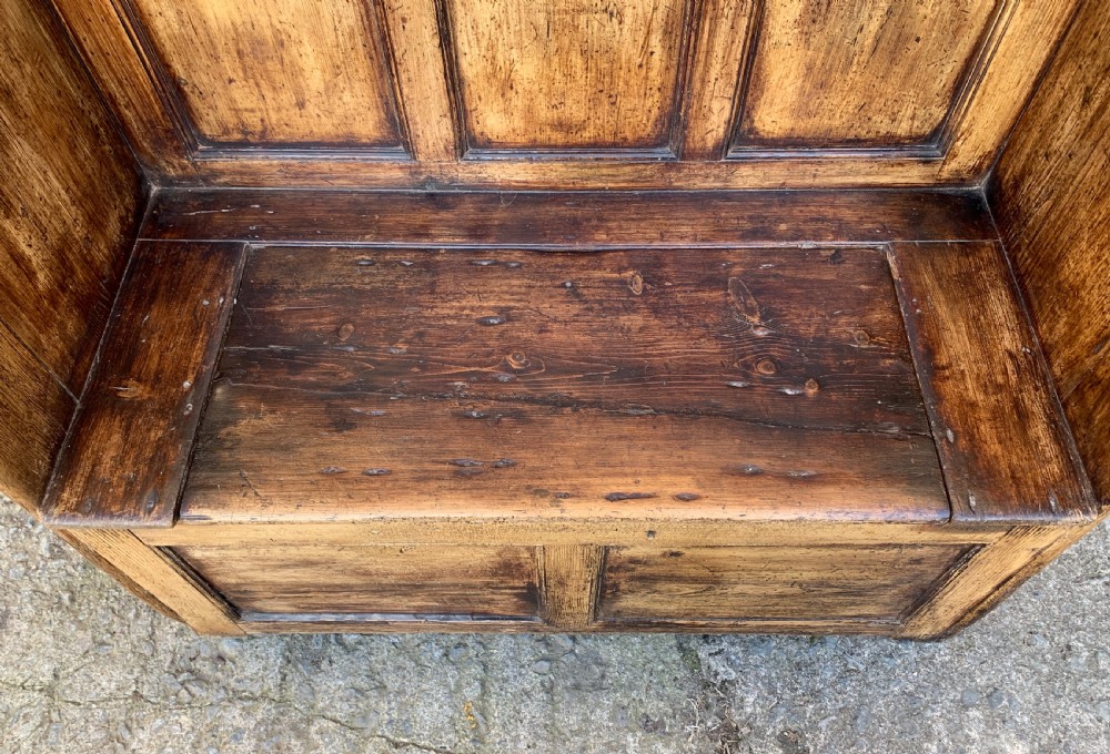 Antique Pine Box Settle View VI