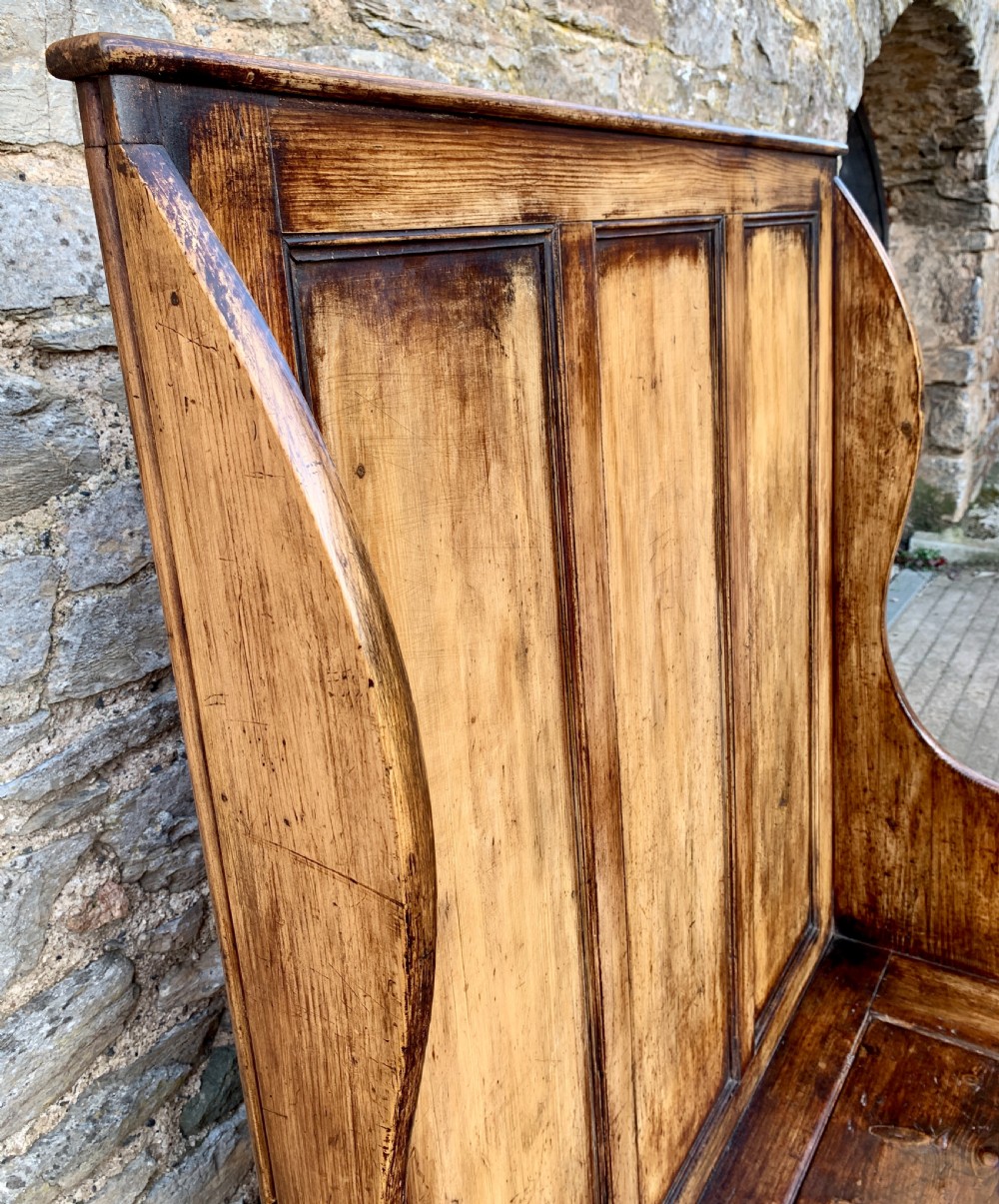 Antique Pine Box Settle View VII