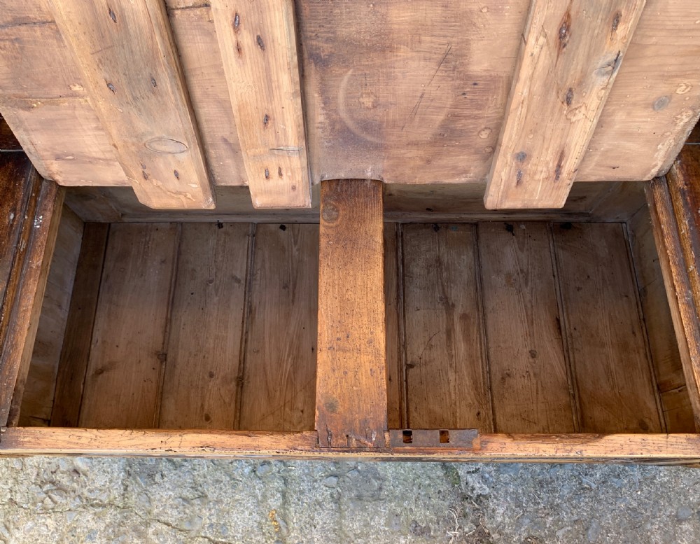 Antique Pine Box Settle View XIII