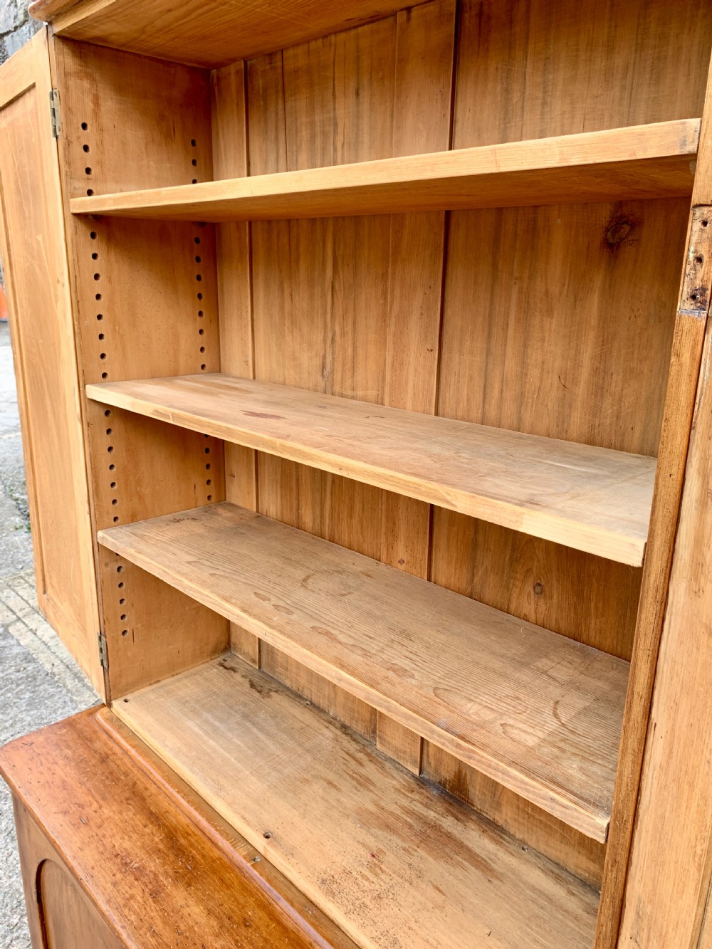 Antique Victorian Pine Shelved Larder Cupboard View XIX