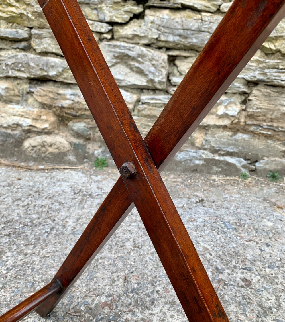 Small Antique Mahogany Butlers Tray on Stand View XVI