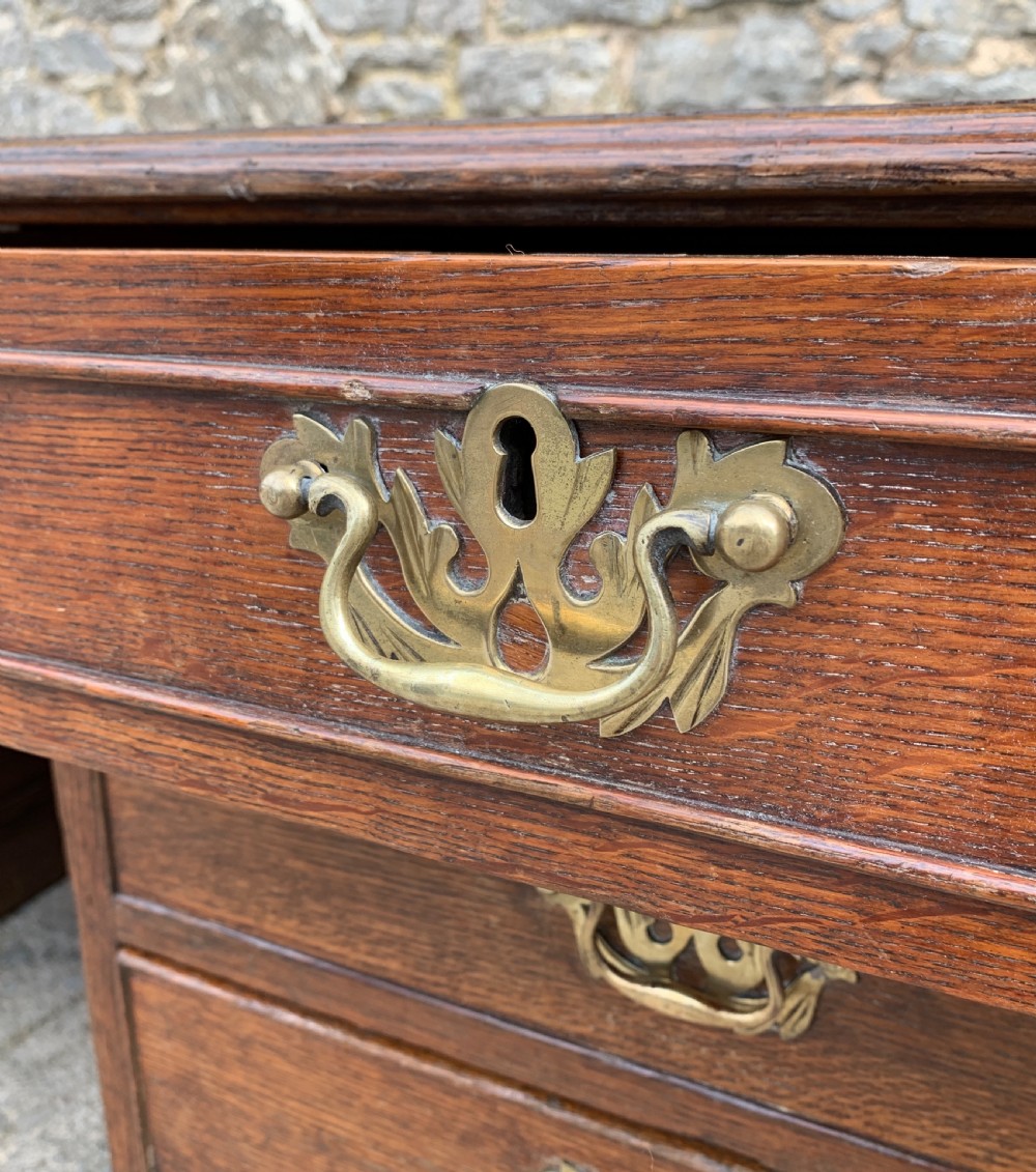 Huge Antique Victorian Oak Partners Desk View IX