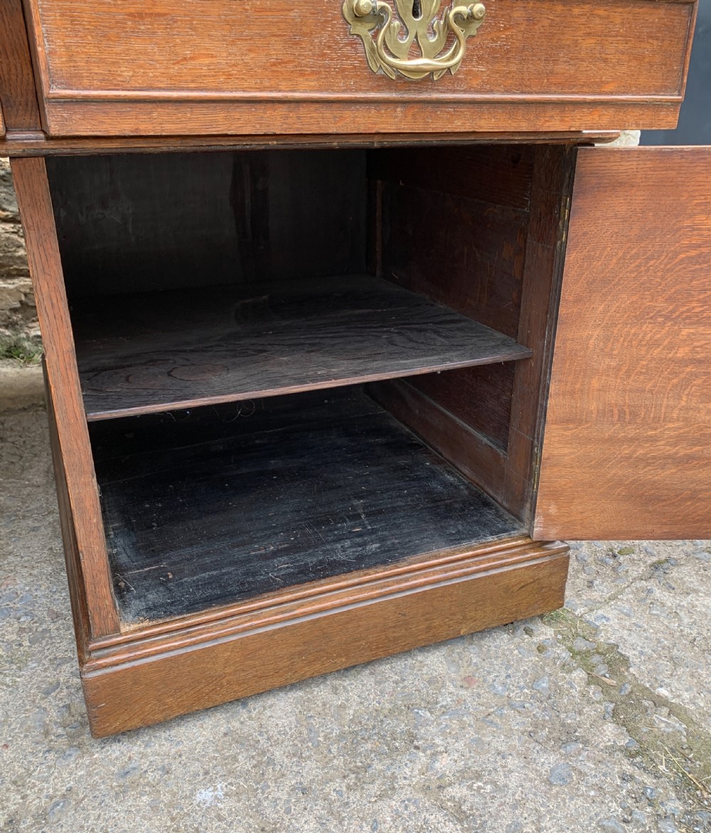 Huge Antique Victorian Oak Partners Desk View XVI