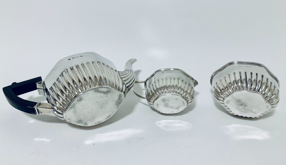 Antique Solid Sterling Silver Bachelors Tea Set Service  View VIII