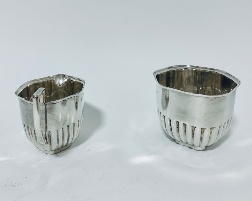 Antique Solid Sterling Silver Bachelors Tea Set Service  View XI