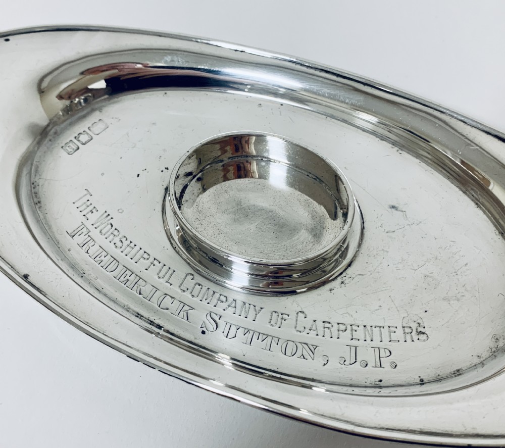 Antique Solid Sterling Silver Desktop Inkwell View VI