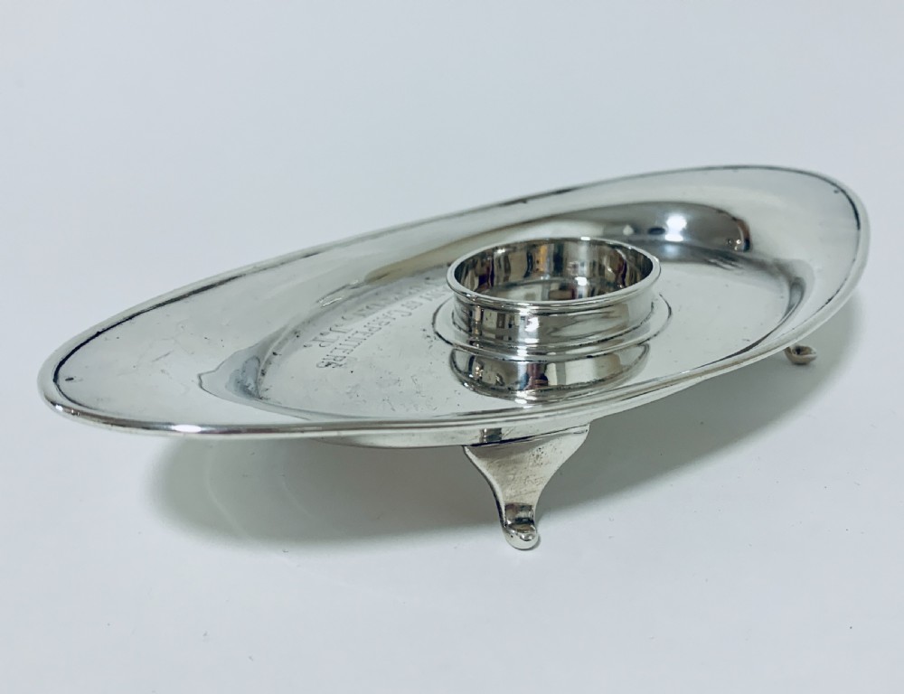Antique Solid Sterling Silver Desktop Inkwell View IX