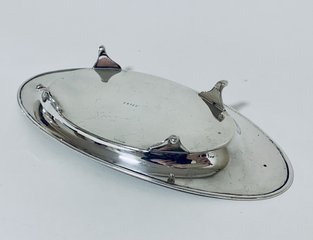 Antique Solid Sterling Silver Desktop Inkwell View XII